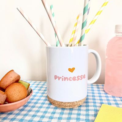 Mug Pop avec son couvercle en liège "Princesse"