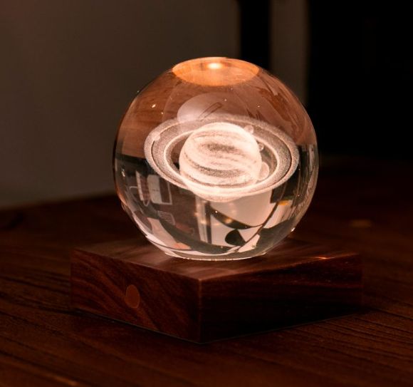 Lampe crystal saturne