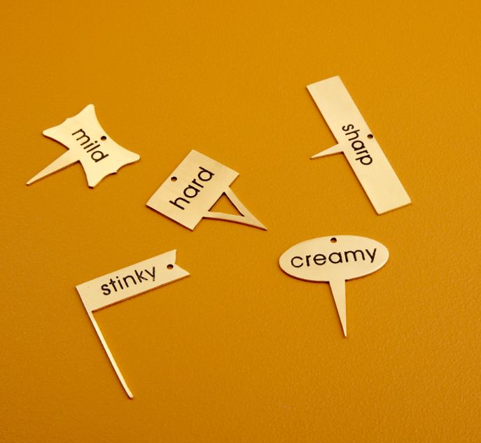 Marqueurs à fromages dorés, Lot de 5