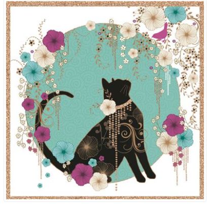 Carte d'anniversaire chat noir