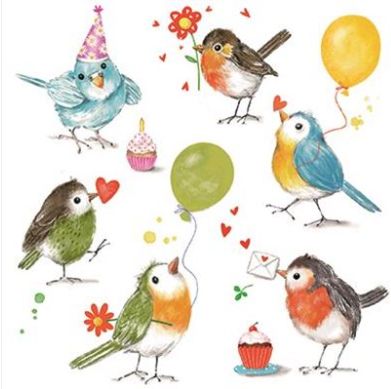 Carte d'anniversaire oiseaux