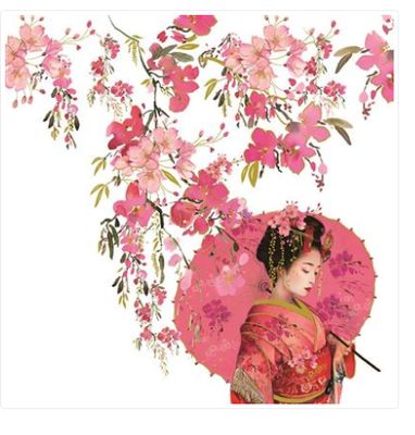 Carte d'anniversaire Geisha