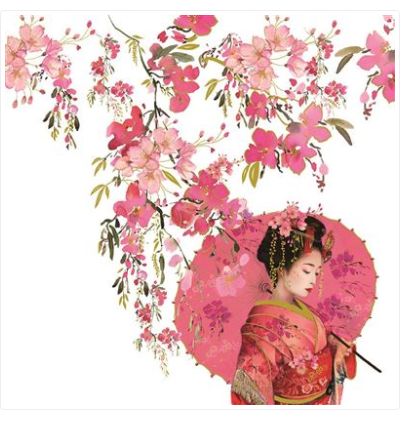 Carte d'anniversaire Geisha