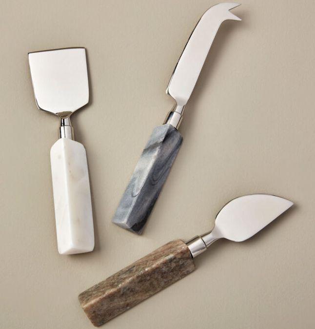 Set de couverts à fromage triangulaires en marbre