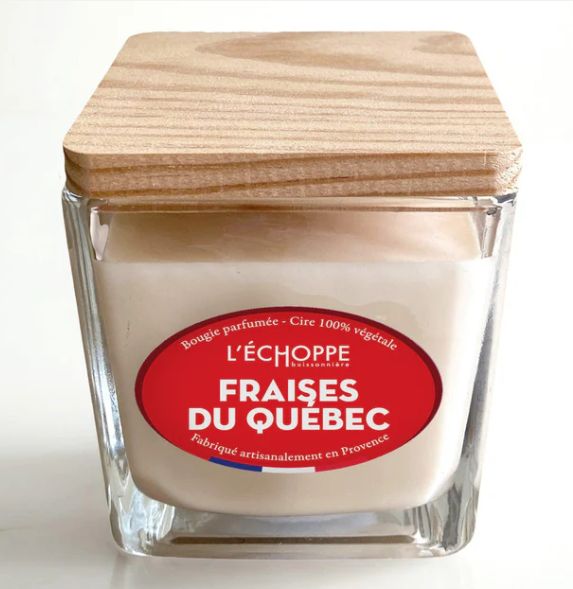 Bougie parfumée fraise du Québec, 190 gr