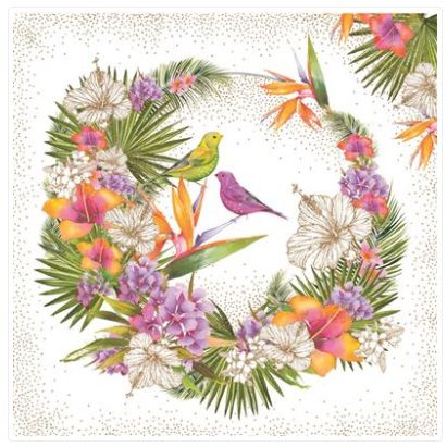 Carte d'anniversaire couronne tropicale