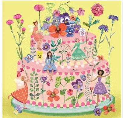 Carte d'anniversaire gâteau fleuri