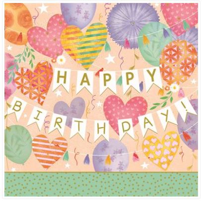 Carte d'anniversaire happy birthday guirlande