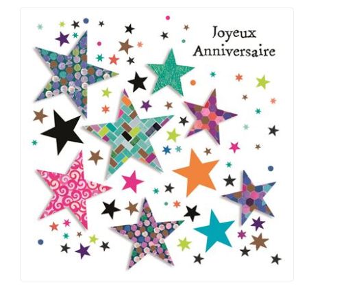 Carte d'anniversaire étoiles