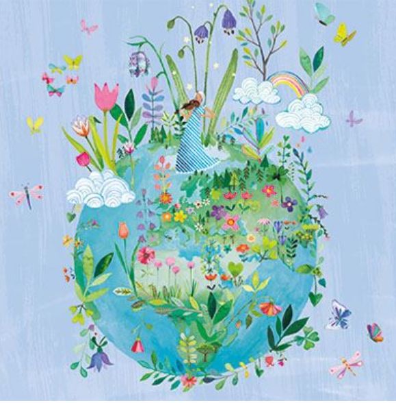 Carte d'anniversaire planète bleue