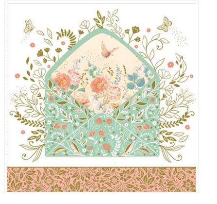 Carte d'anniversaire enveloppe fleurie