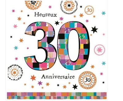 Carte d'anniversaire 30 ans