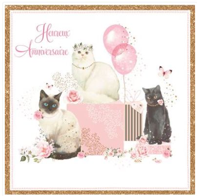 Carte d'anniversaire chats