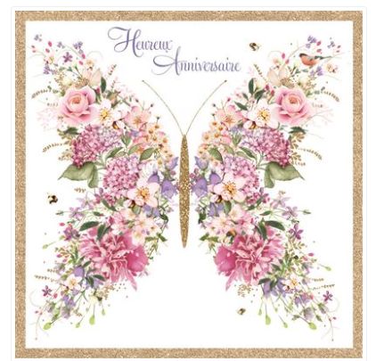 Carte d'anniversaire papillon
