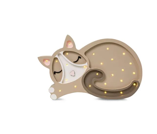 Veilleuse chat en bois