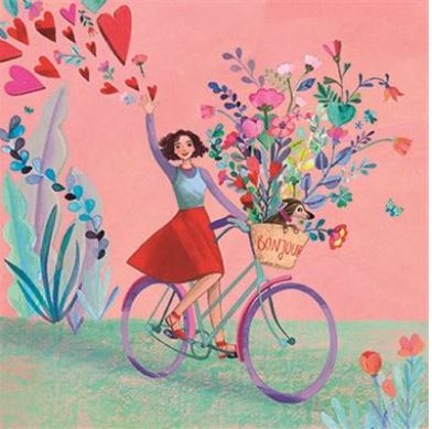 Carte d'anniversaire bicyclette