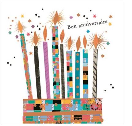 Carte d'anniversaire bougies joyeux anniversaire