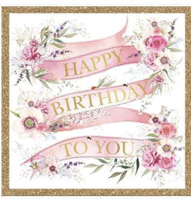 Carte d'anniversaire banderole happy birthday