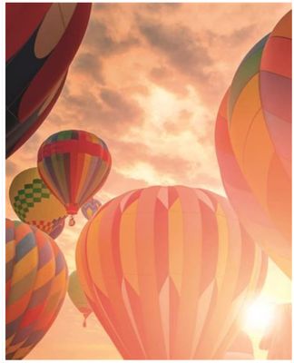 Carte d'anniversaire  mongolfières