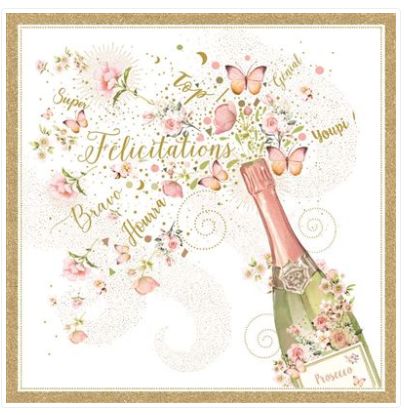 Carte d'anniversaire champagne