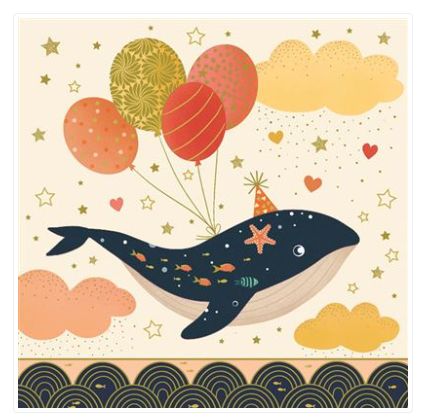 Carte d'anniversaire baleine