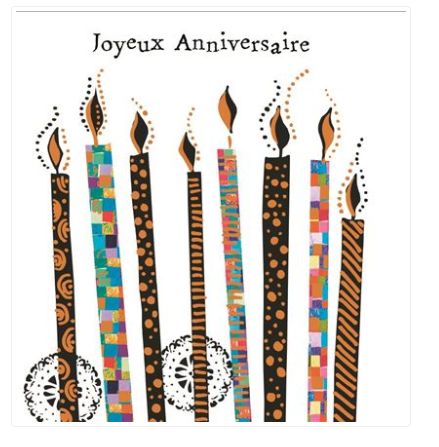 Carte d'anniversaire bougies joyeux anniversaire