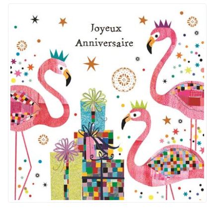 Carte d'anniversaire flamants roses