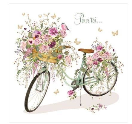 Carte d'anniversaire bicyclette