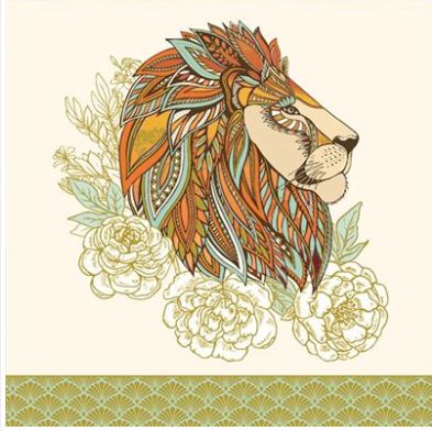 Carte d'anniversaire lion