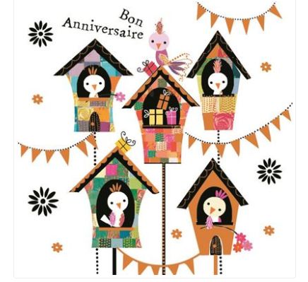 Carte d'anniversaire perchoirs
