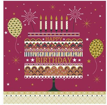 Carte d'anniversaire gâteau avec des bougies