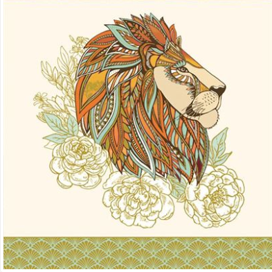 Carte d'anniversaire lion