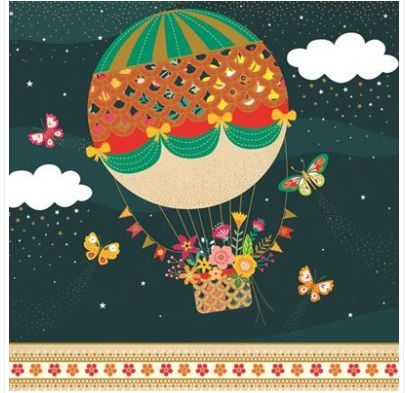 Carte d'anniversaire montgolfière