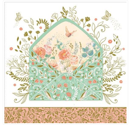 Carte d'anniversaire enveloppe fleurie
