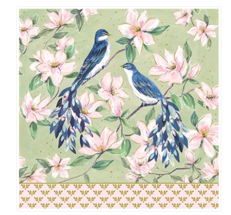 Carte d'anniversaire oiseaux bleus