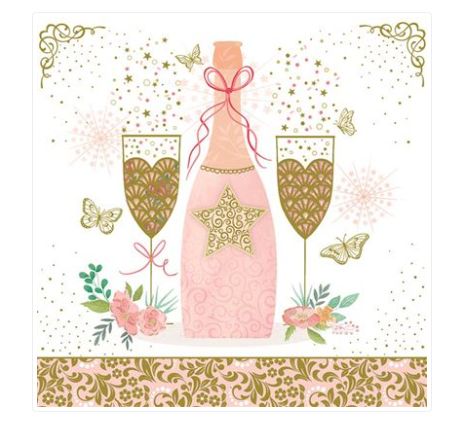 Carte d'anniversaire bouteille de champagne