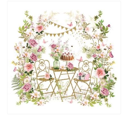 Carte d'anniversaire au jardin