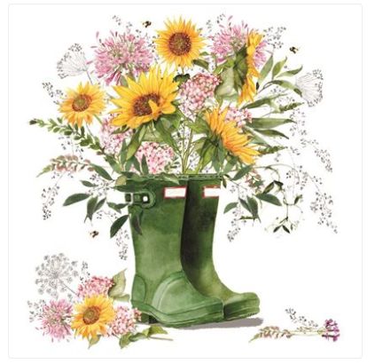 Carte d'anniversaire tournesol dans une botte