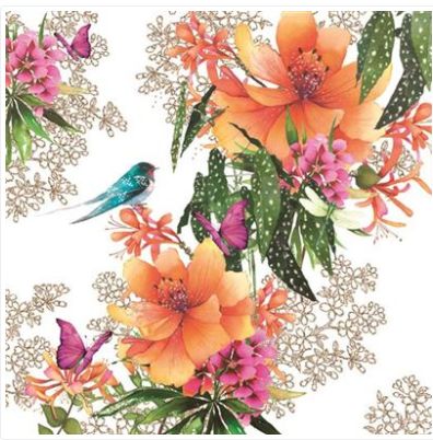 Carte d'anniversaire fleurs oranges