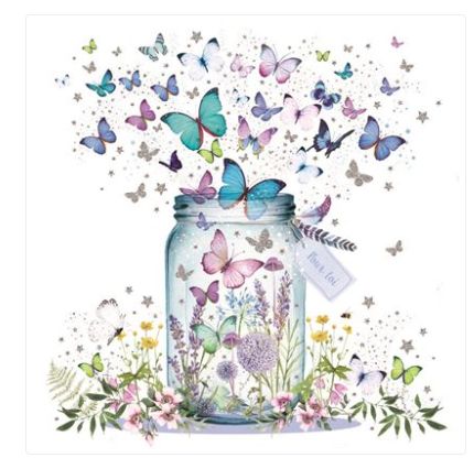 Carte d'anniversaire envolée de papillons