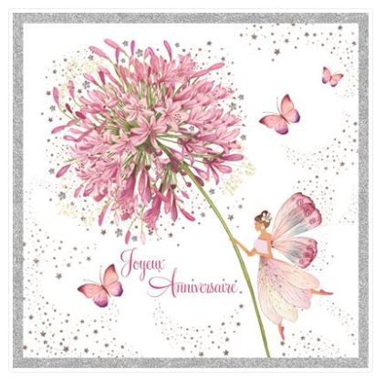 Carte d'anniversaire petite fée