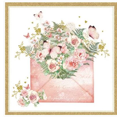 Carte d'anniversaire enveloppe fleurie