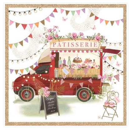 Carte d'anniversaire patisserie ambulante