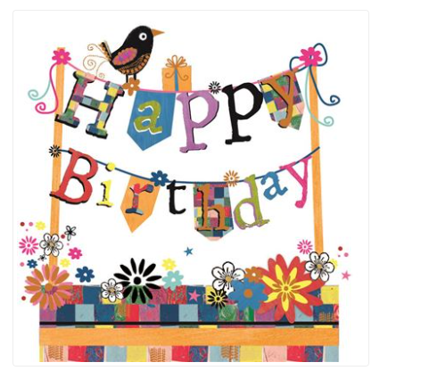 Carte d'anniversaire banderole happy birthday