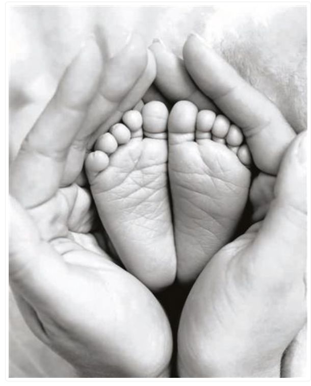 Carte de naissance pieds de bébé