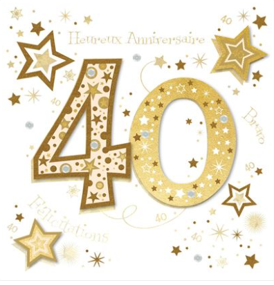 Carte anniversaire 40 ans