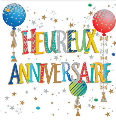 Carte heureux anniversaire avec ballons
