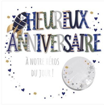 Carte heureux anniversaire avec fusée