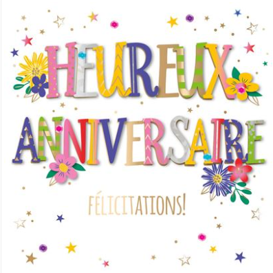 Carte heureux anniversaire avec fleurs