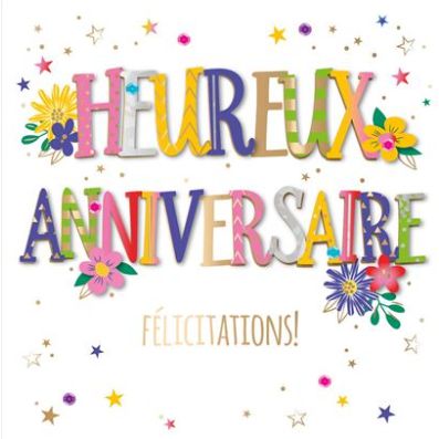 Carte heureux anniversaire avec fleurs